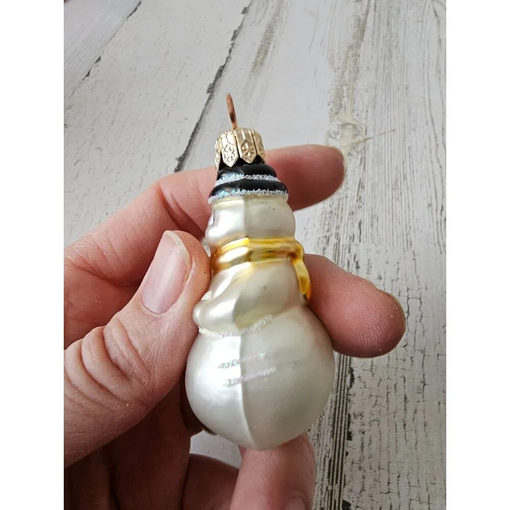 Mini glass ornament snowman set Xmas tree‎